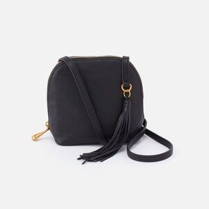HOBO Black Leather Tassel Crossbody